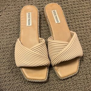 Steve Madden Beige Crisscross Sandals